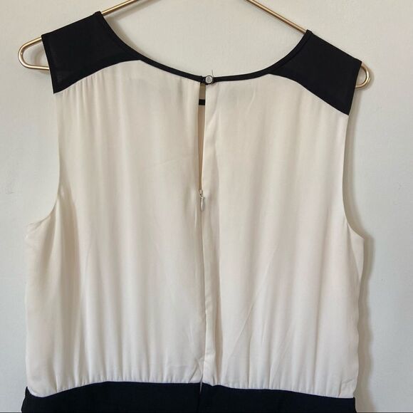 ANN TAYLOR LOFT Black and Cream Sleeveless Sheath Dress Size 10 New With Tags! - Picture 5 of 8